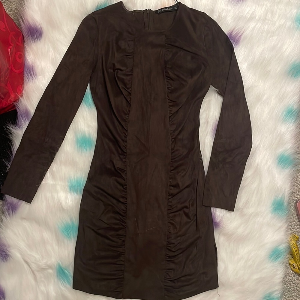 ZARA Brown Long Sleeve Dress